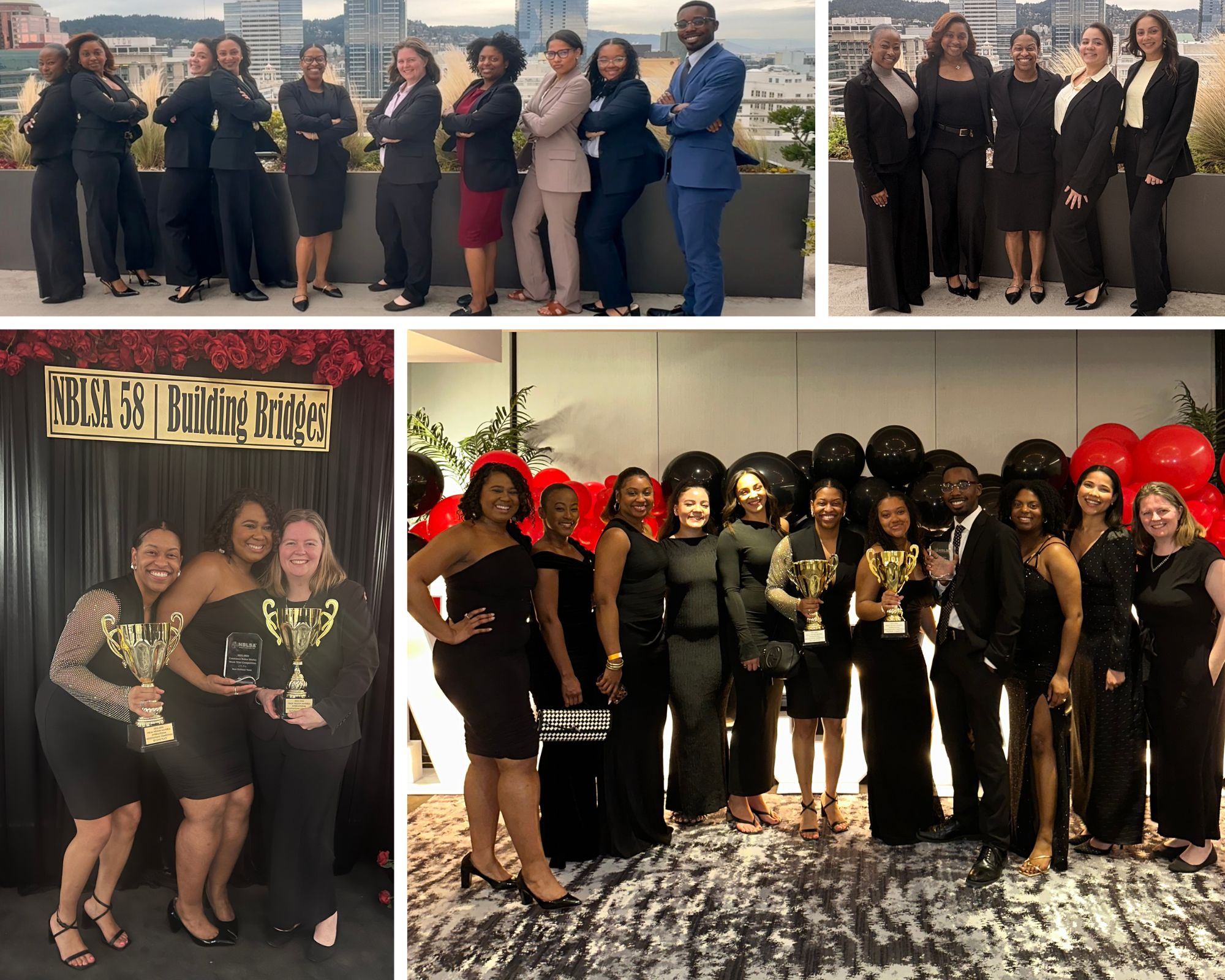 . Kennedy Hagens, Alex Montanio and Tamia Morris with students from UMD Law and UBalt Law